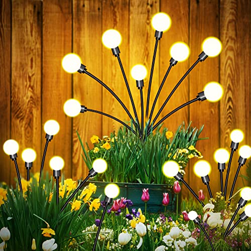 FRNYFREL 6 Pack Solar Garden Lights, 8 LED Firefly Lights Solar Ou...