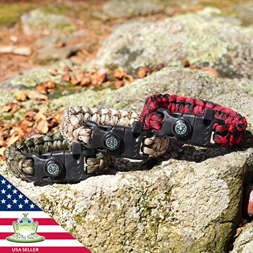 FROG SAC 3 Paracord Bracelets for Men - Camo Paracord Survival Bra...