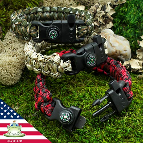 FROG SAC 3 Paracord Bracelets for Men - Camo Paracord Survival Bra...