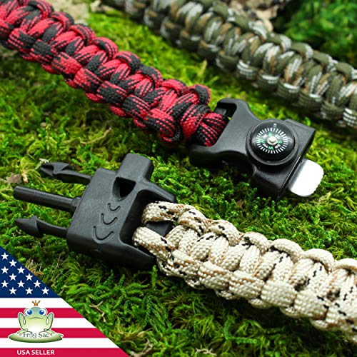 FROG SAC 3 Paracord Bracelets for Men - Camo Paracord Survival Bra...