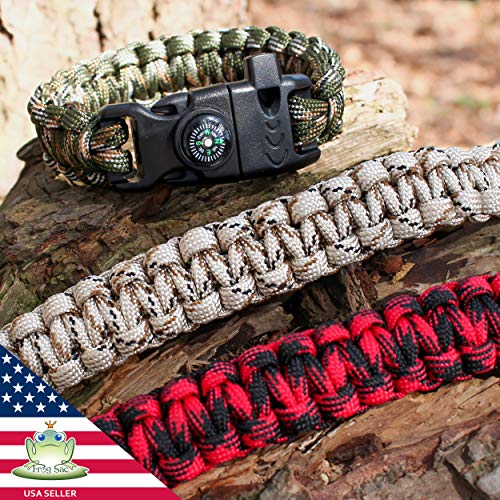 FROG SAC 3 Paracord Bracelets for Men - Camo Paracord Survival Bra...