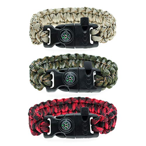 FROG SAC 3 Paracord Bracelets for Men - Camo Paracord Survival Bra...
