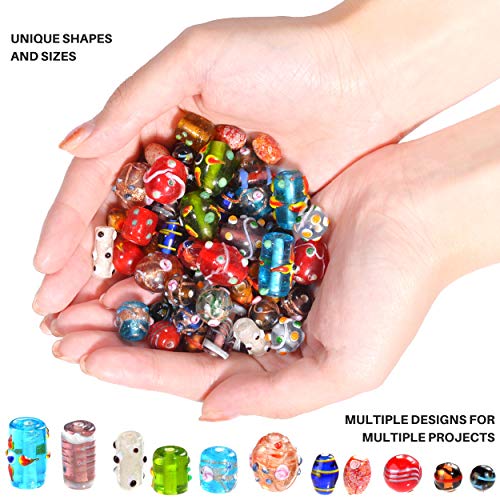 Glass Beads for Jewelry Making Supplies for Adults, 120-140 Pcs Bu...