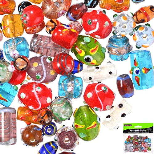 Glass Beads for Jewelry Making Supplies for Adults, 120-140 Pcs Bu...