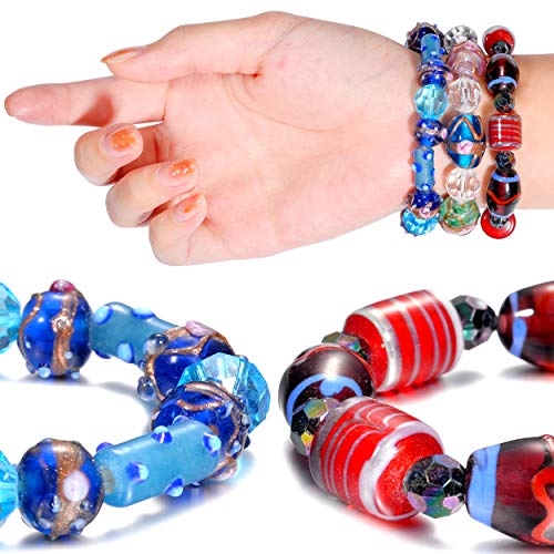 Glass Beads for Jewelry Making Supplies for Adults, 120-140 Pcs Bu...