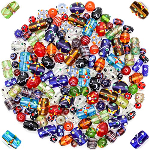 Glass Beads for Jewelry Making Supplies for Adults, 120-140 Pcs Bu...