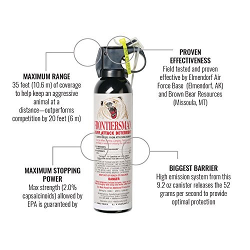 Frontiersman Bear Spray - Maximum Strength & Maximum Range - 30 Fe...
