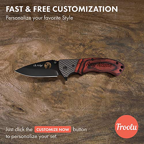 Custom Engraved Pocket Knife - Fishing, Camping, Hunting Knife - P...