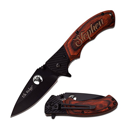 Custom Engraved Pocket Knife - Fishing, Camping, Hunting Knife - P...