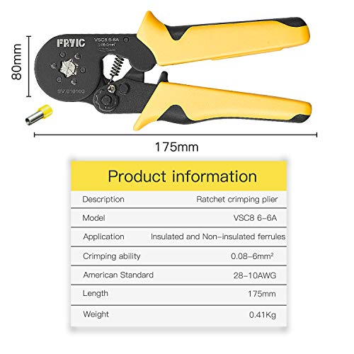 Fryic Hexagonal Self-Adjusting Crimper Plier VSC8 6-6A Used for AW...