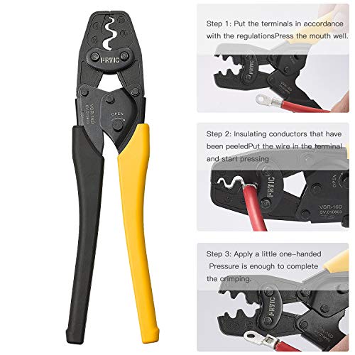 Fryic Ratchet Terminal Crimping Tool VSR-16D Used for 14-2 AWG Si...