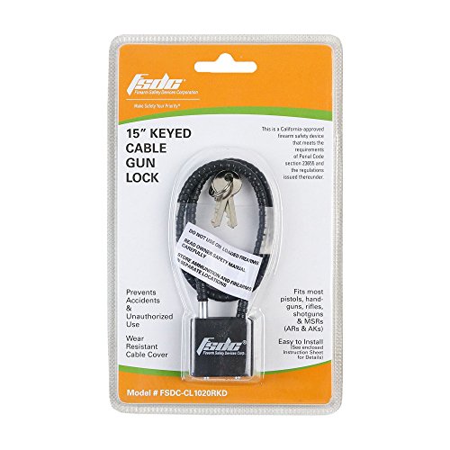 FSDC-CL1020RKD 15 California DOJ-Approved Keyed Cable Lock