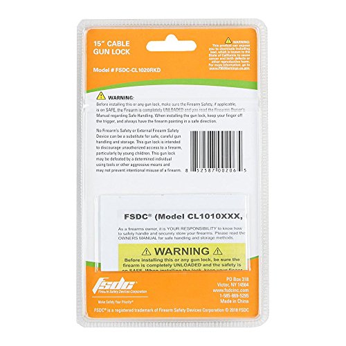FSDC-CL1020RKD 15 California DOJ-Approved Keyed Cable Lock