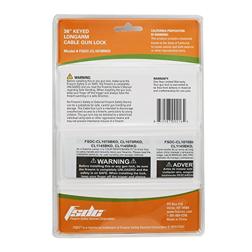 FSDC-CL1070RKD 38 LONGARM California DOJ-Approved Keyed Cable ...