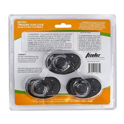 FSDC-TL3095RKA California DOJ-Approved Keyed Trigger Lock 3-Pack