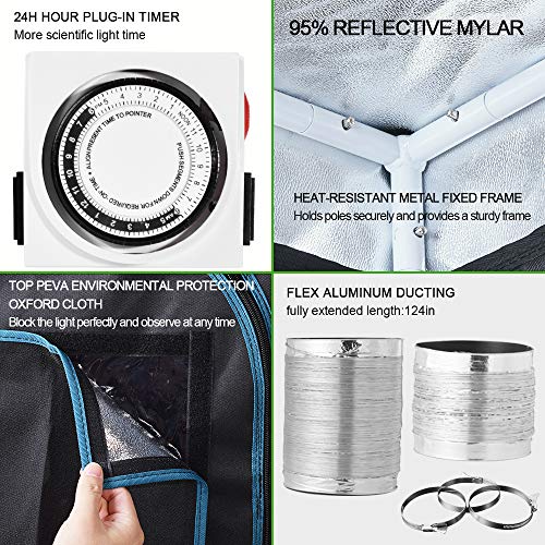 24 x 24 x 48 Indoor Plant Grow Tent Complete Kit, Hydroponics T...