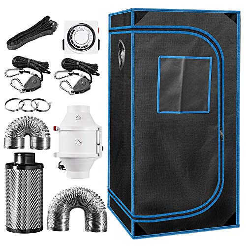 24 x 24 x 48 Indoor Plant Grow Tent Complete Kit, Hydroponics T...