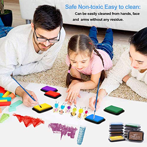 Fstaor Craft Large Ink Pad for Rubber Stamps, Non-Toxic Washable S...