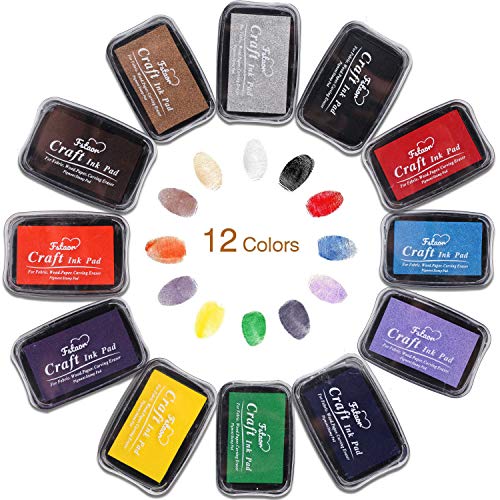 Fstaor Craft Large Ink Pad for Rubber Stamps, Non-Toxic Washable S...