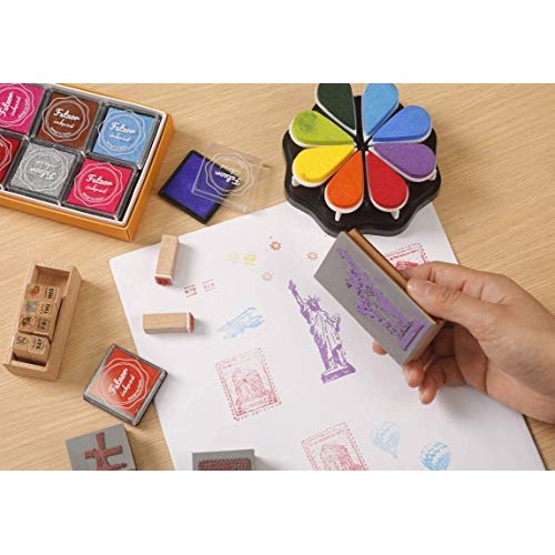 Fstaor Finger Washable Ink Pads for Kids, 24 Pack Craft Ink Pad fo...