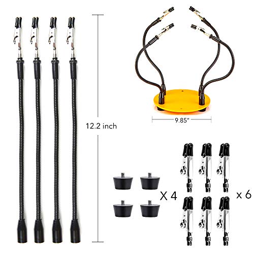 KOTTO Third Hand Soldering Tool PCB Holder Four Arms Helping Hands...