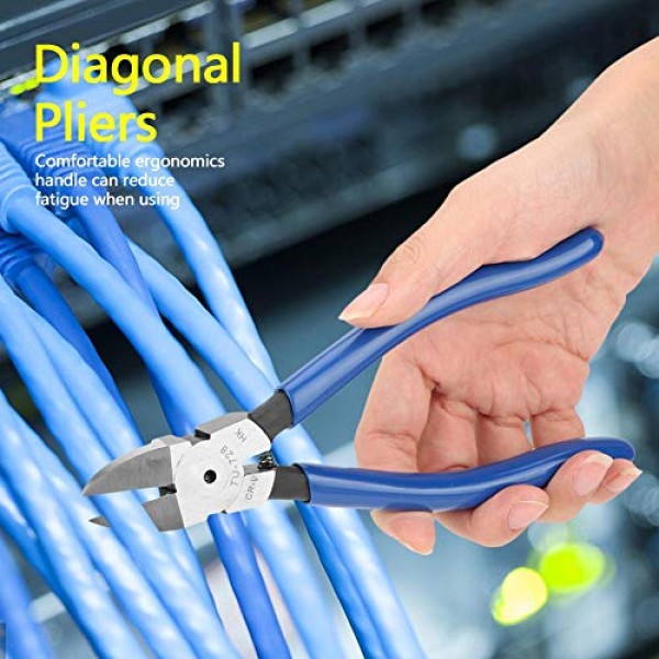 1Pcs 8inch Blue Diagonal Flush Wire Cutting Pliers Precision Side ...