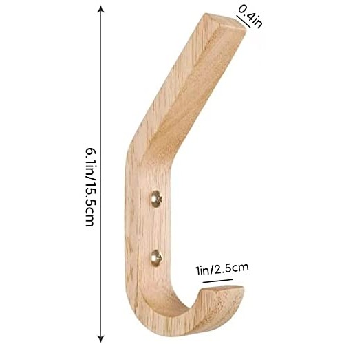 Fujinzhu Wood Hooks Wall Mounted,Decorative Natural Wood Coat Hang...
