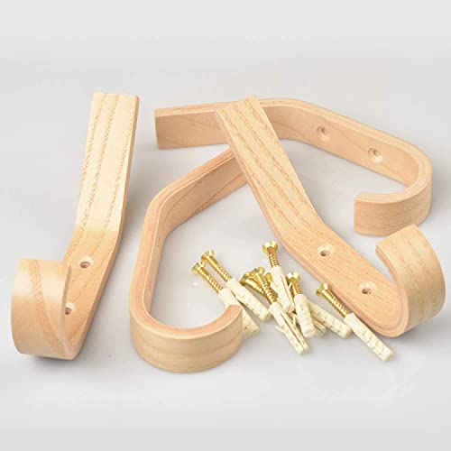 Fujinzhu Wood Hooks Wall Mounted,Decorative Natural Wood Coat Hang...