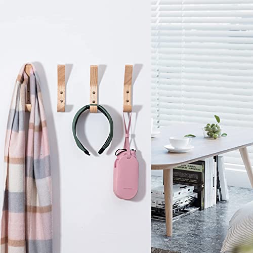 Fujinzhu Wood Hooks Wall Mounted,Decorative Natural Wood Coat Hang...