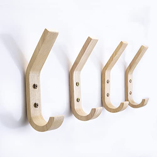 Fujinzhu Wood Hooks Wall Mounted,Decorative Natural Wood Coat Hang...