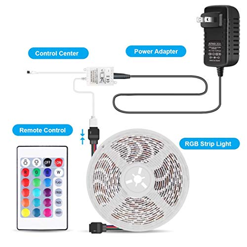 fukjem Waterproof RGB Light Strip Home Party Decoration Remote Con...