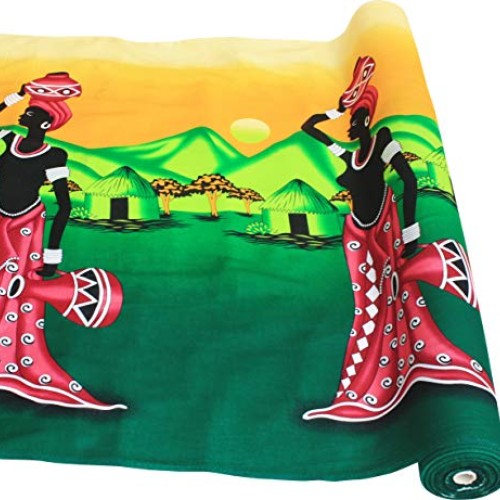 Full Funk Viscose Rayon Fabric African Women Art 3 Yard Bolt, Hunt...