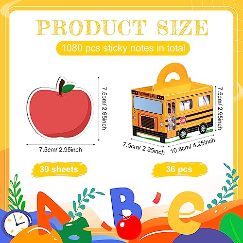 Fulmoon 37 Pcs Back to School Sticky Notes and School Bus Storage ...