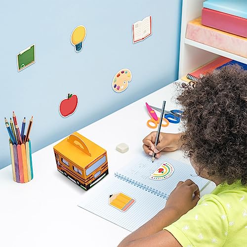 Fulmoon 37 Pcs Back to School Sticky Notes and School Bus Storage ...