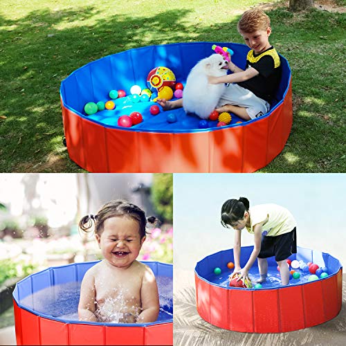 Fuloon Dog Paddling Pool PVC Portable Foldable Dogs Cats Bathing T...