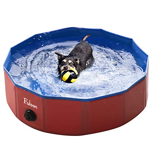 Fuloon Dog Paddling Pool PVC Portable Foldable Dogs Cats Bathing T...