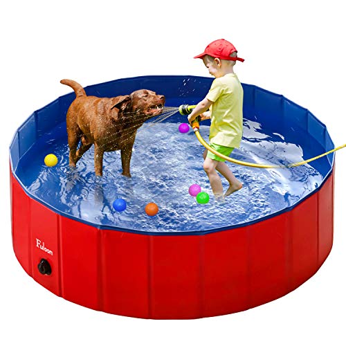 Fuloon Dog Paddling Pool PVC Portable Foldable Dogs Cats Bathing T...