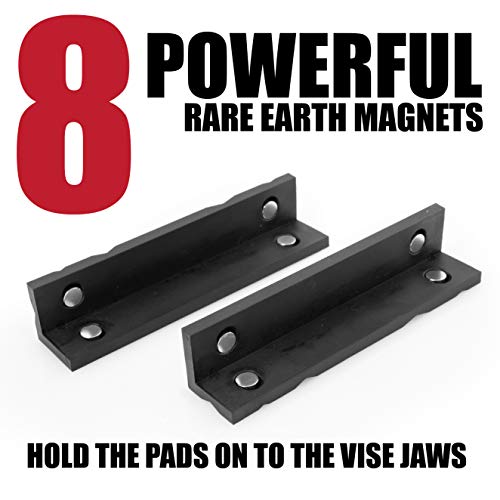 4 Inch Reversible Magnetic Nylon Vise Jaw Pads for Protecting Stoc...