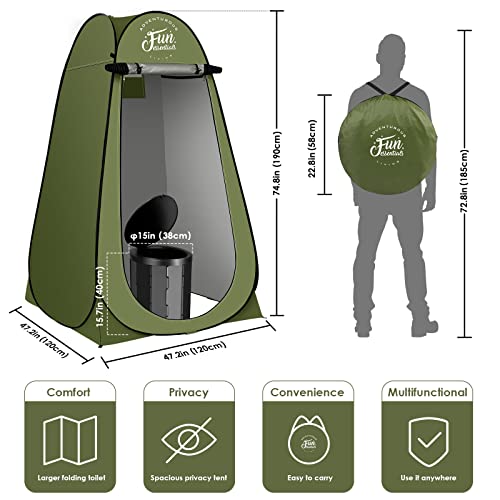 FUN ESSENTIALS Portable Toilet Kit For Adults, Pop Up Privacy Tent...