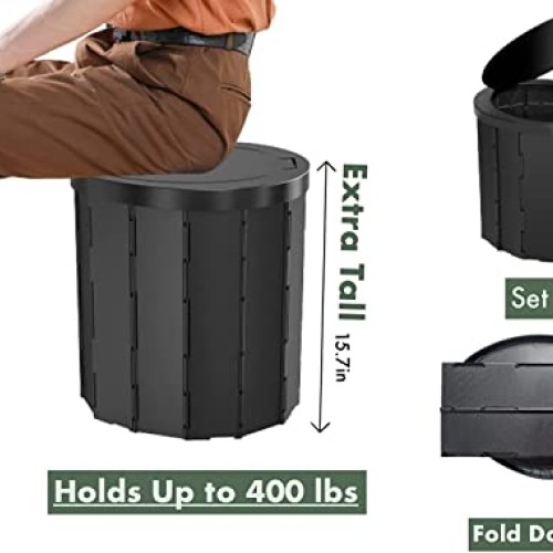 FUN ESSENTIALS Portable Toilet Kit For Adults, Pop Up Privacy Tent...