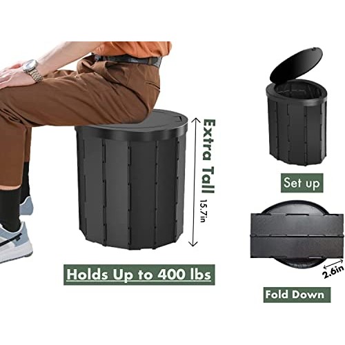 FUN ESSENTIALS Portable Toilet Kit For Adults, Pop Up Privacy Tent...