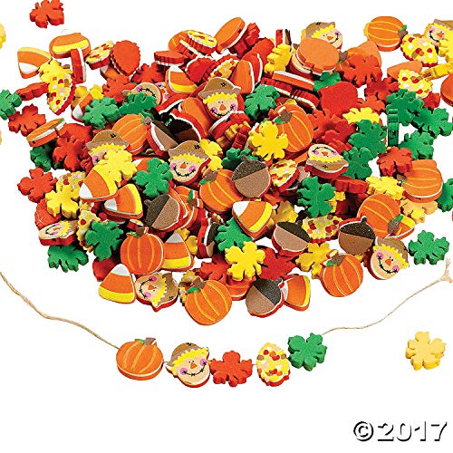 Fun Express 500 Fabulous Foam Thanksgiving Harvest Mix Bead Assort...