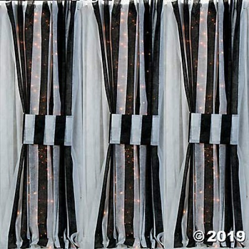 Fun Express Black and White Striped Gossamer Roll 3 ft x 100 ft ...