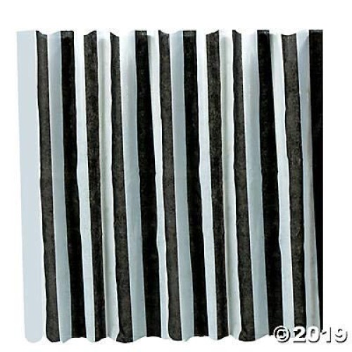 Fun Express Black and White Striped Gossamer Roll 3 ft x 100 ft ...