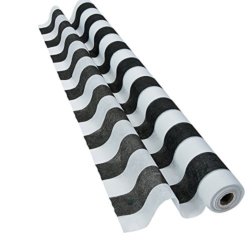 Fun Express Black and White Striped Gossamer Roll 3 ft x 100 ft ...
