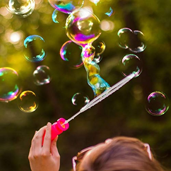 FUN LITTLE TOYS Bubble Wands Big Pack Assorted Colors Non Toxic Su...