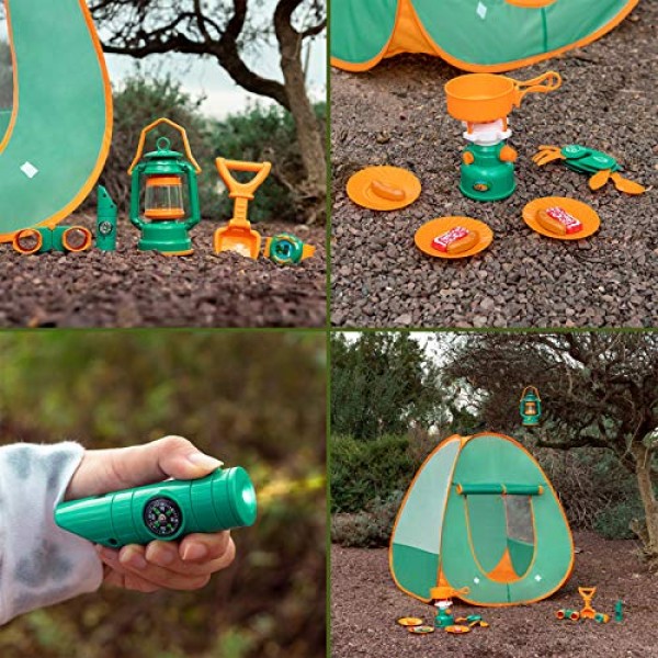 FUN LITTLE TOYS Kids Play Tent, Pop Up Tent with Kids Camping Gear...