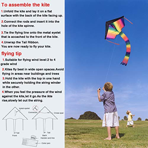 FUN LITTLE TOYS Rainbow and Octopus Kites for Kids and Adults, Kid...