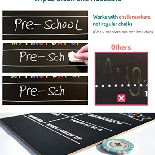 First Day of School Board, 12″x8.5″ Photo Prop Sign Double Sided...