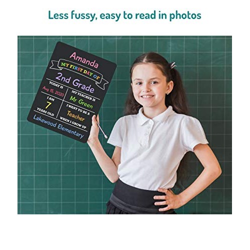 First Day of School Board, 12″x8.5″ Photo Prop Sign Double Sided...